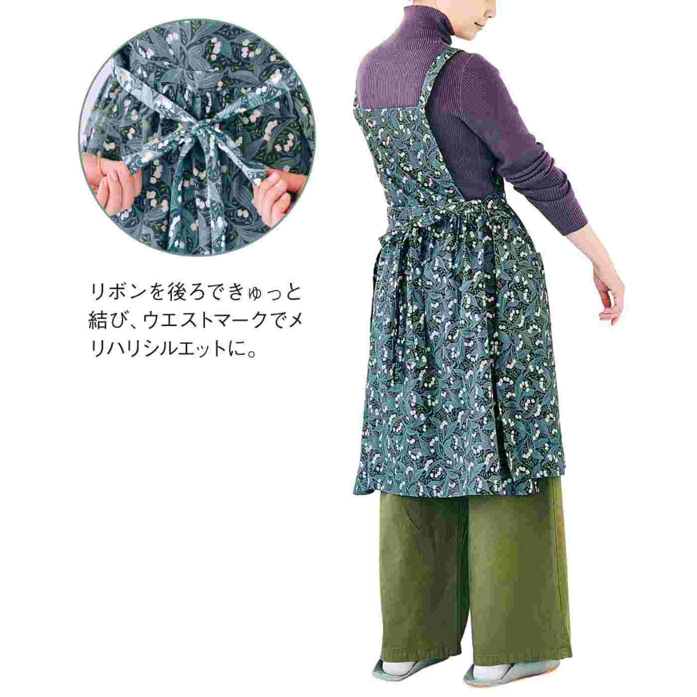 Real Stock|ａｍ＆ｂｅ　2通りのシルエットが楽しめるおめかしワンピースみたいなエプロン〈スズラン〉
