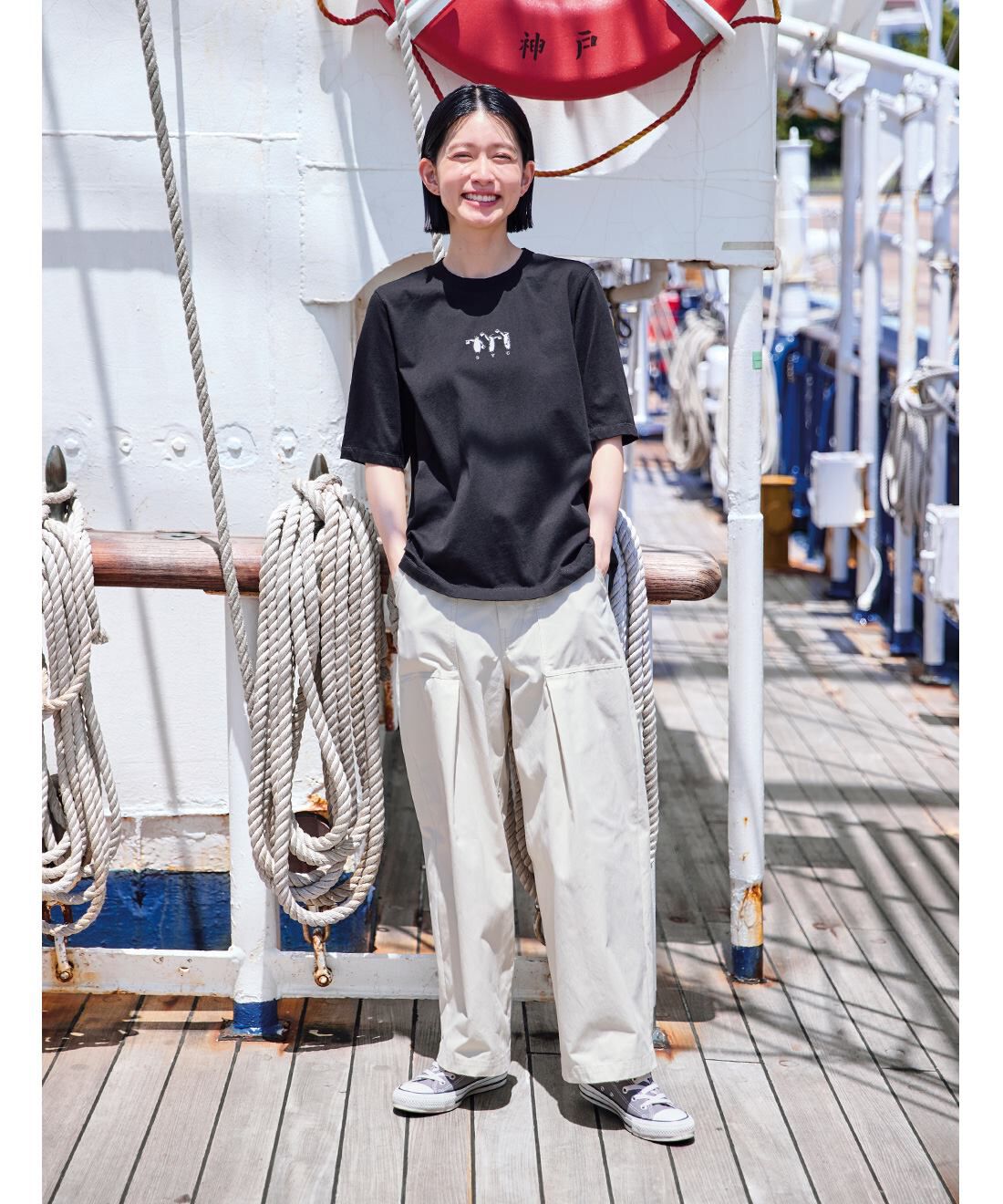Sunny clouds|サニークラウズ　フィッシャーペンギンの手旗信号Tシャツ〈レディース〉