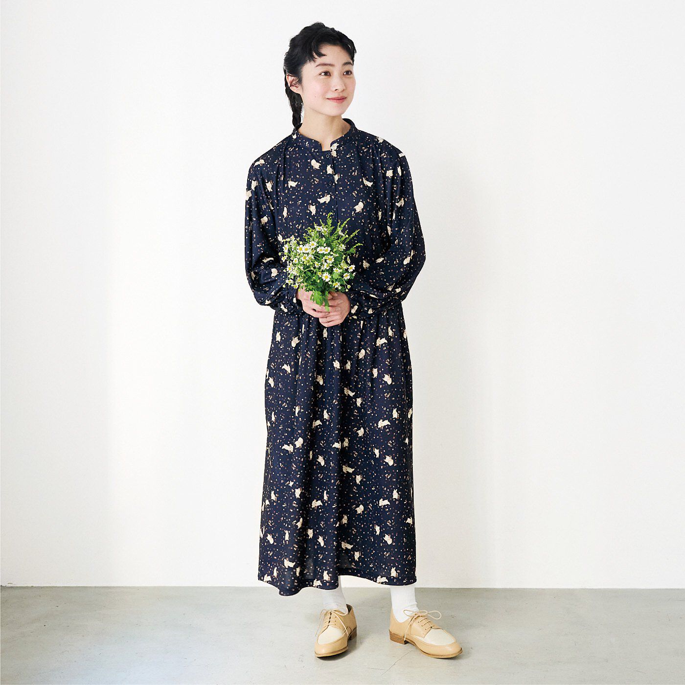 YOU+MORE! | クローバーお花畑とうさぎふんわりシルエットワンピ－ス