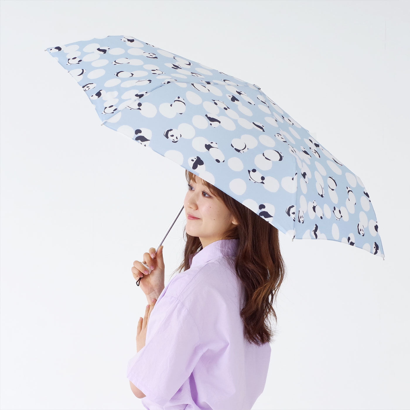 FELISSIMO PARTNERS | ちょっと大きめ 折りたたみ 雨傘 ころころのパンダ