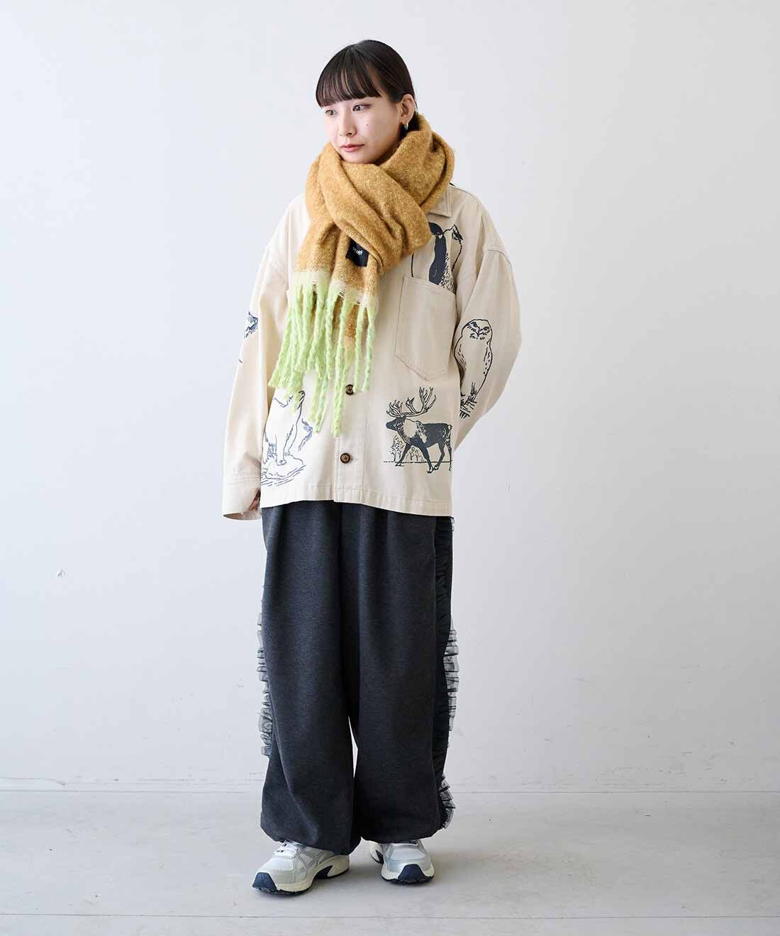 MEDE19F|サイドラインフリルエアロゲルカットソーパンツのコーディネート