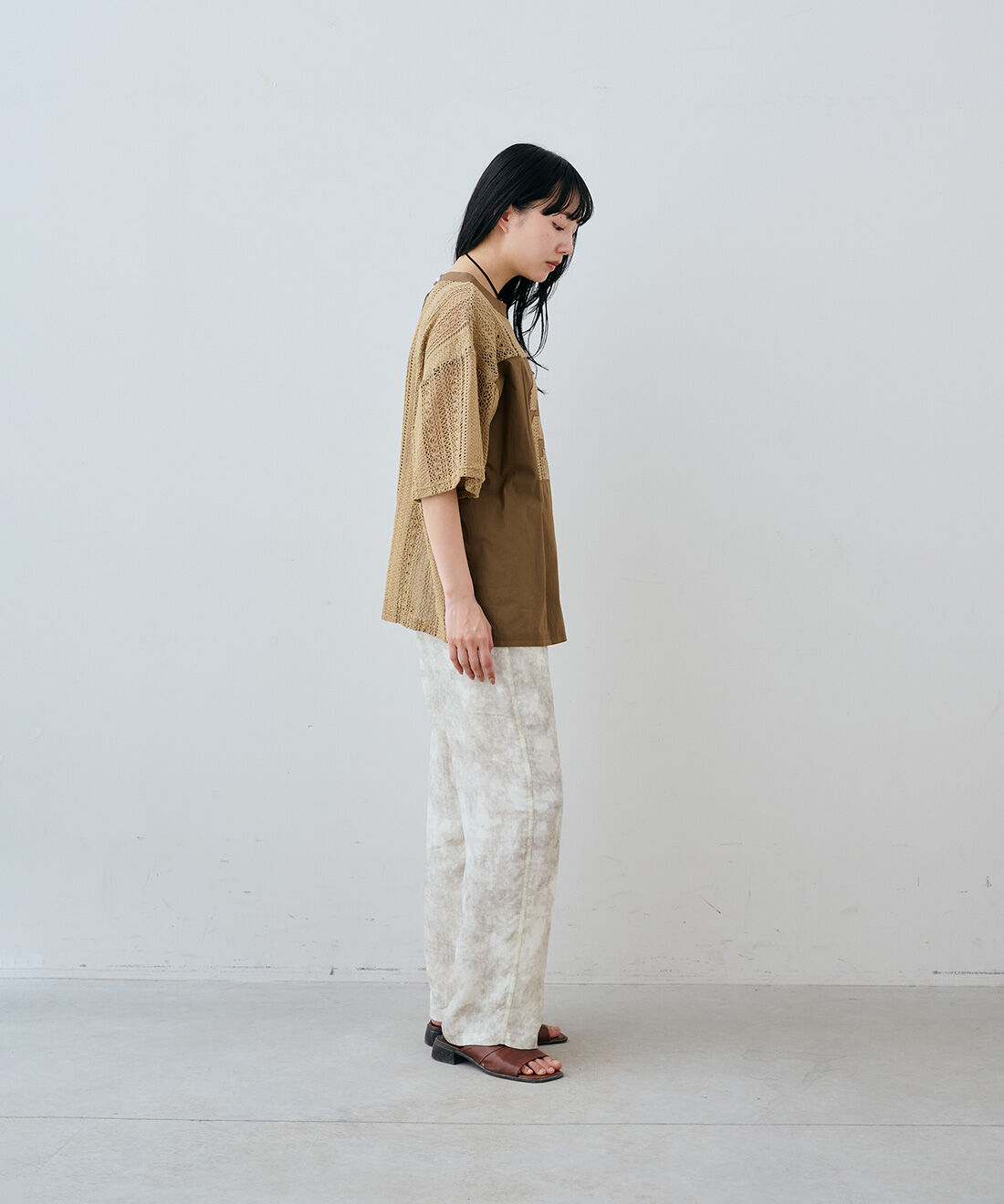MEDE19F|MEDE19F　レースナンバー コラージュトップスの会|モデル身長：163cm　着用サイズ：M