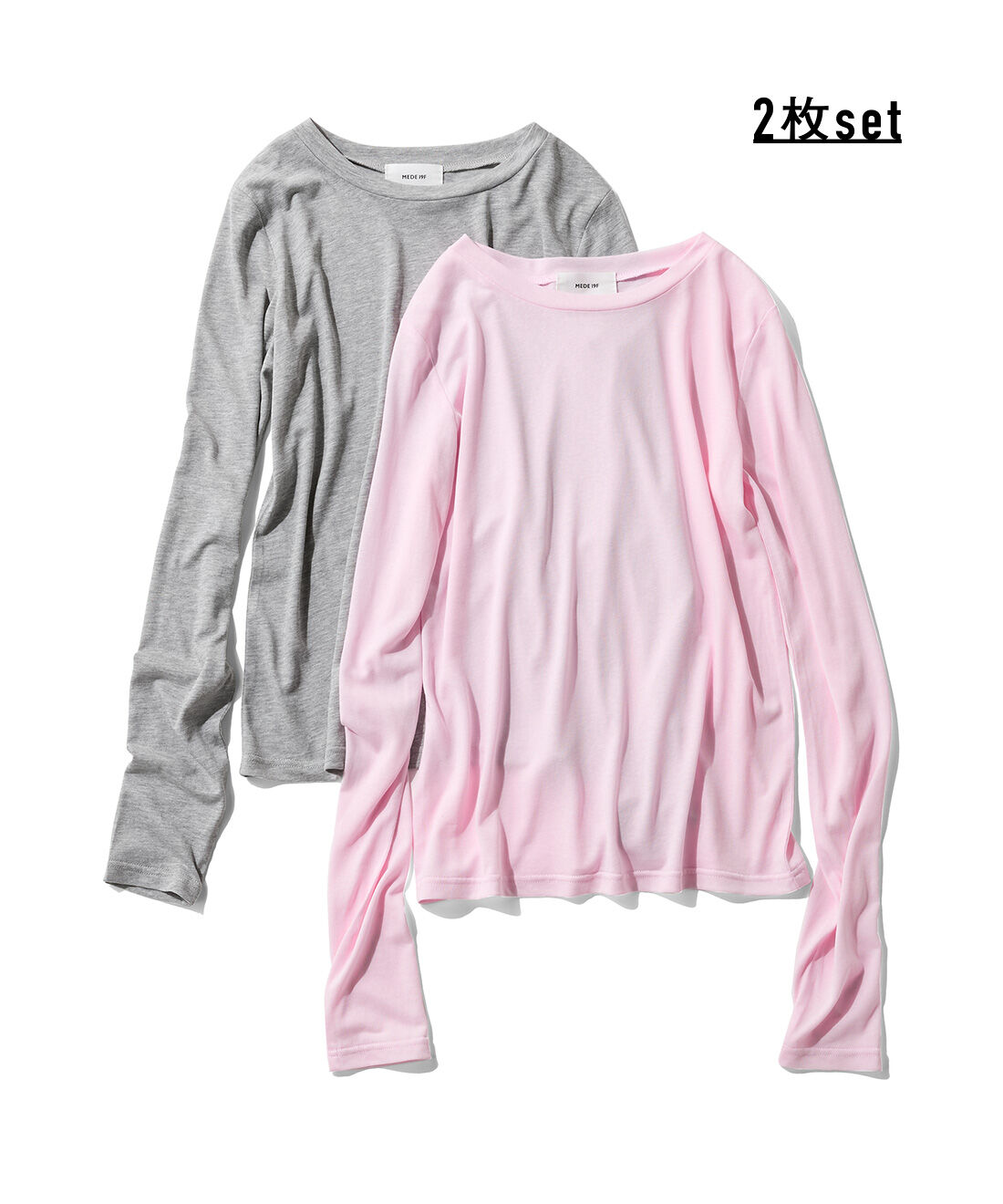 MEDE19F|MEDE19F　ティシュータッチレイヤードトップスセットの会