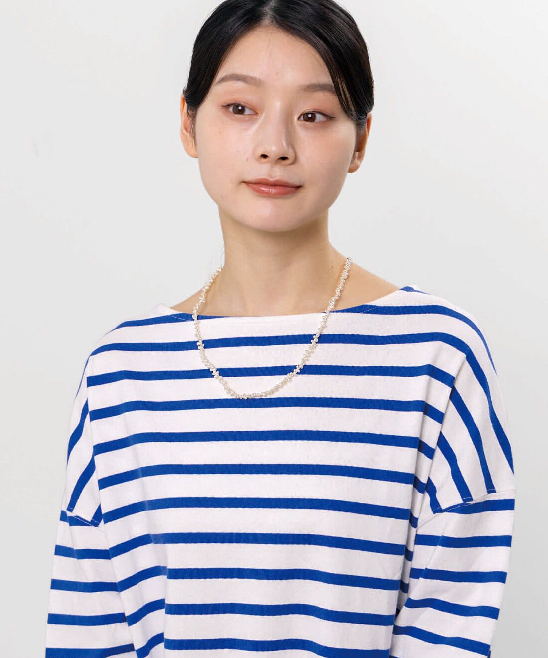 L'AMIPLUS|ラミプリュス　スライドボールで秒で着脱！　Ｙ字でほっそり華やぎ　２－ＷＡＹネックレスの会|〈オーバルパール〉