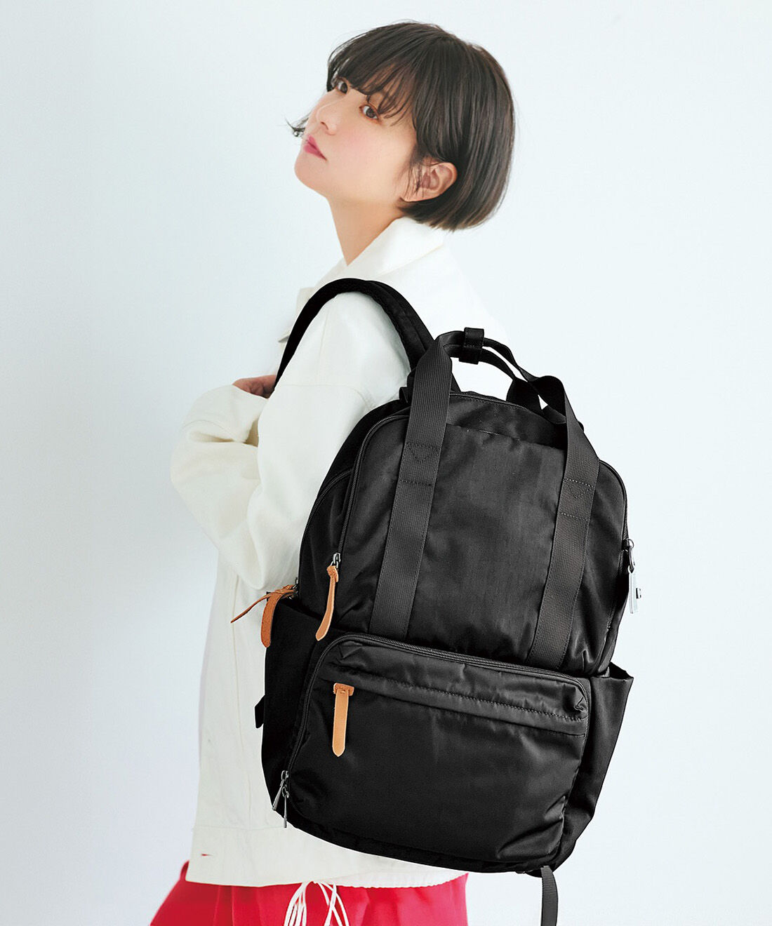 L'AMIPLUS | 田中美保さん&times;ラミプリュス2階建てリュック〈ブラック〉