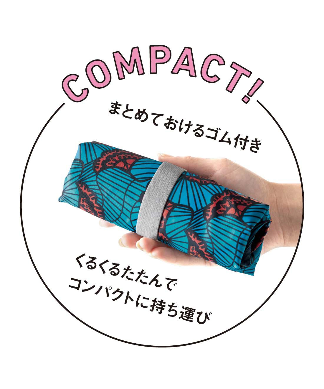 L'AMIPLUS|ラミプリュス　鮮やかボタニカル調プリント たっぷり入って口元ファスナーで安心 内側アルミ蒸着生地のエコバッグの会