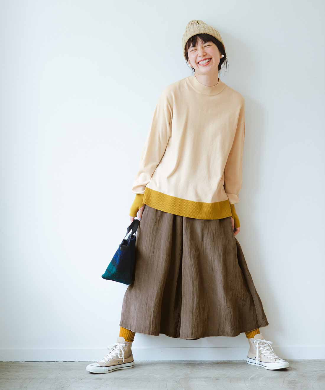 frauglatt|大人配色 プチハイネックのウォッシャブルニットトップスのコーディネート