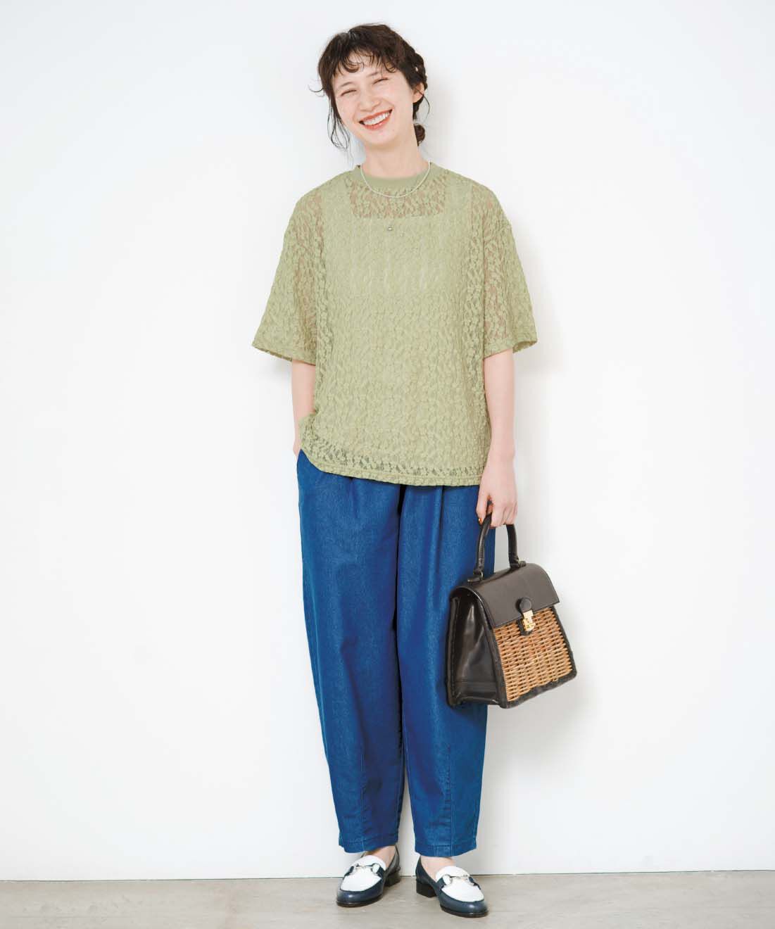 frauglatt|ｆｇ大人のバレルデニムパンツ〈接触冷感〉のコーディネート