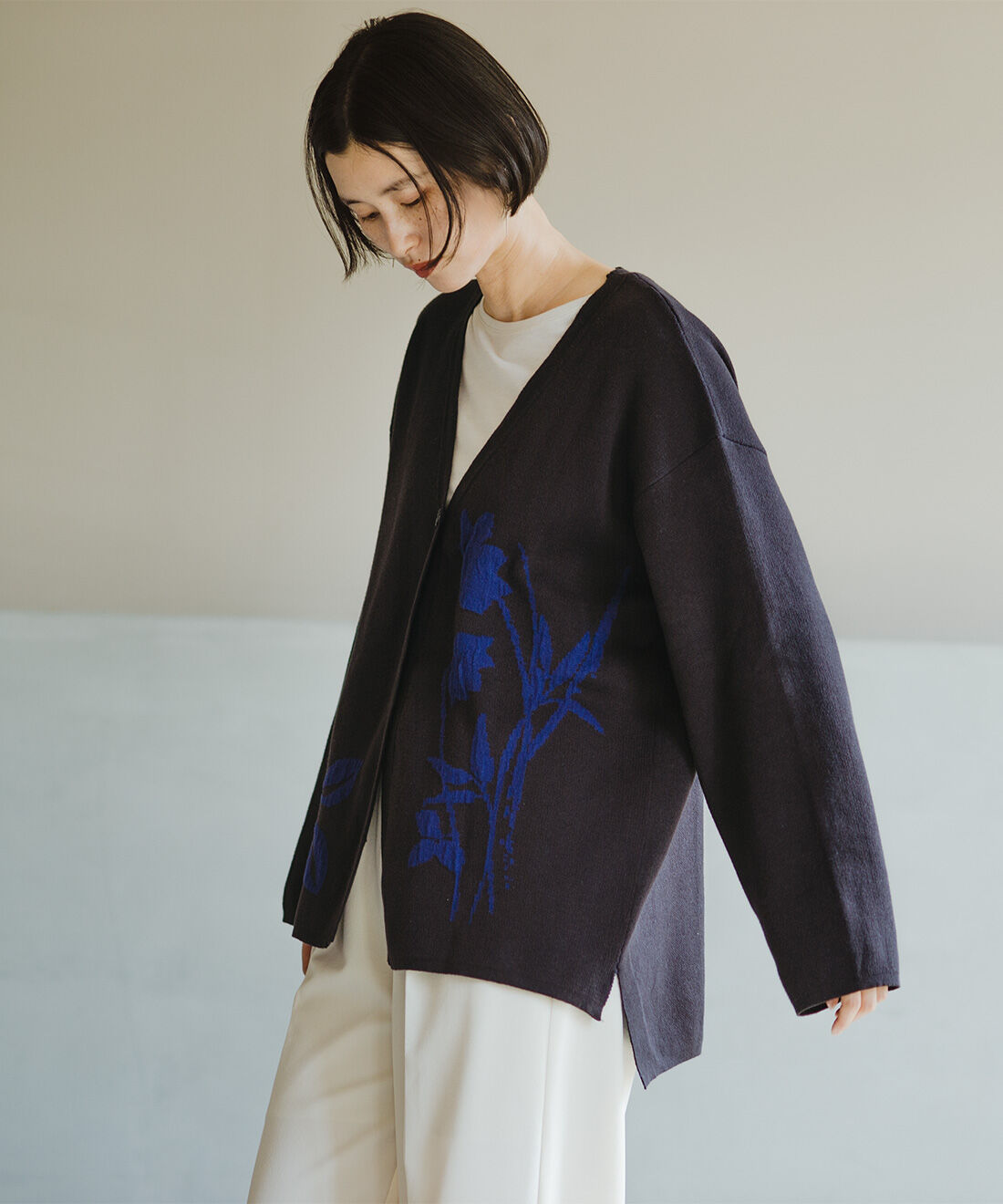 el:ment | ｅｌ&times;山本祐布子　ふくれコットン混ニットカーデ