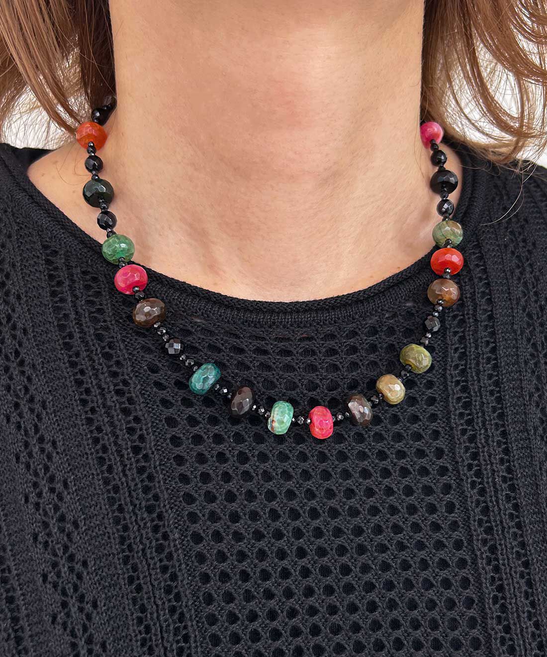 フェリシモギフトショップ|ＬＸ[フェリシモルクス]　色彩の煌めきミックスアゲートネックレス