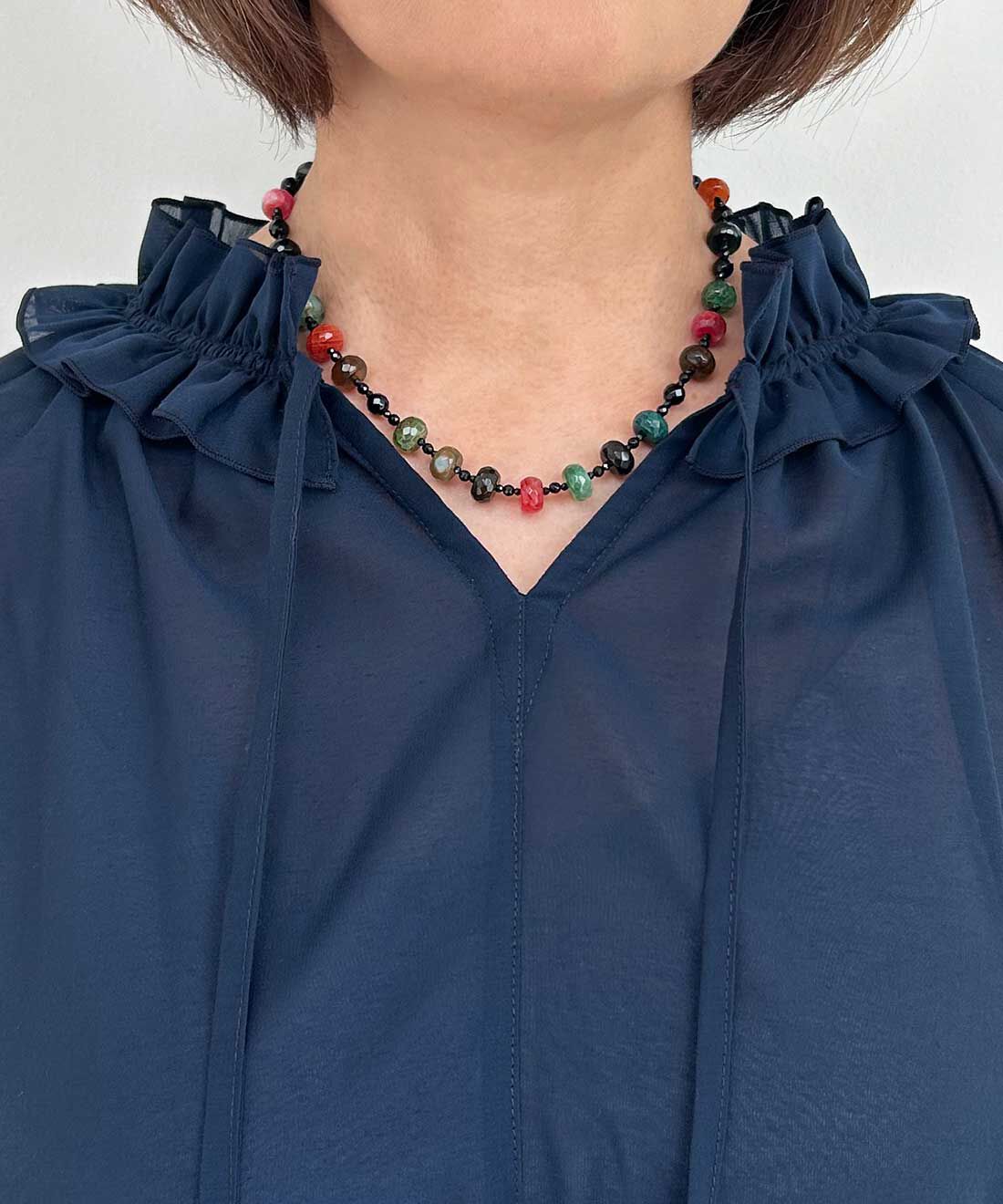 フェリシモギフトショップ|ＬＸ[フェリシモルクス]　色彩の煌めきミックスアゲートネックレス