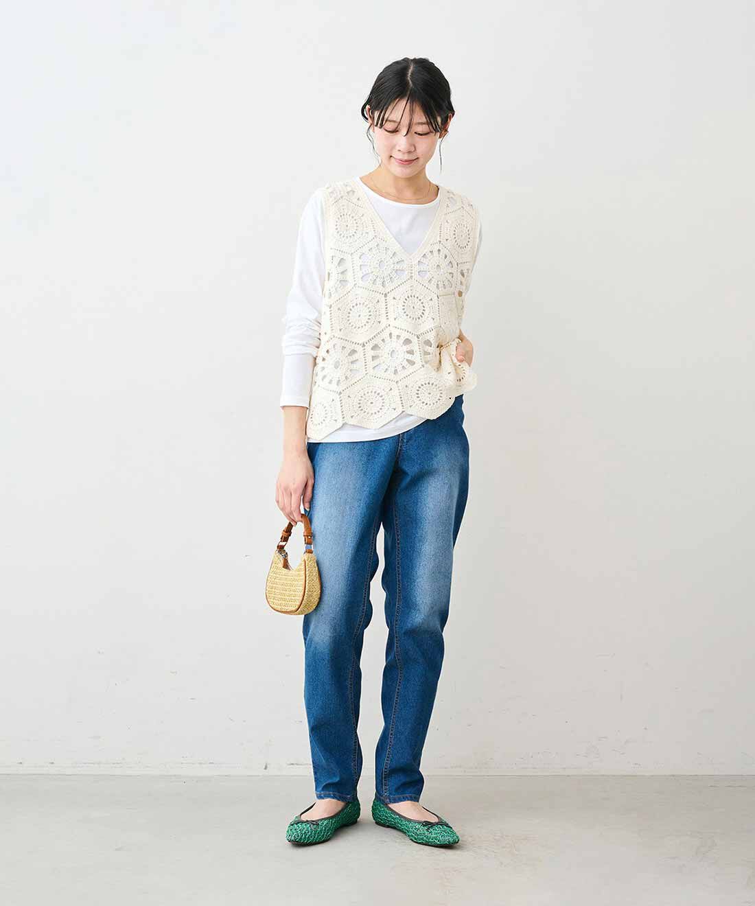 Live in  comfort|リブ イン コンフォート　こなれ感もはき心地も！ 大人の毎日に寄り添う ストレッチキャロパードデニムの会|モデル身長：163cm　着用サイズ：11