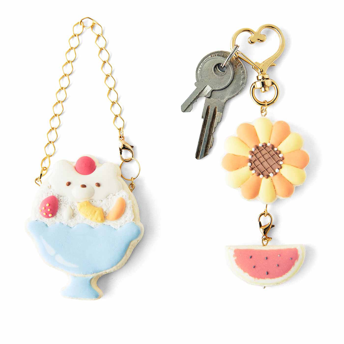 クチュリエ|【タイプが選べる】まるでアイシングクッキー！ 粘土でできちゃうかわいいチャーム|キーホルダーチェーンなどの金具もセットされています。